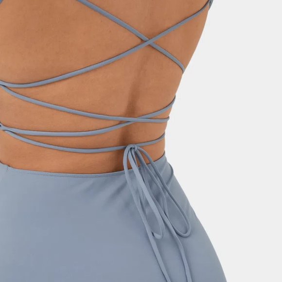 Elegant Blue Strappy Dress - Picture 3 of 3